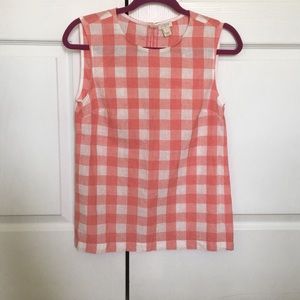 Pink Gingham Wide Tank Blouse